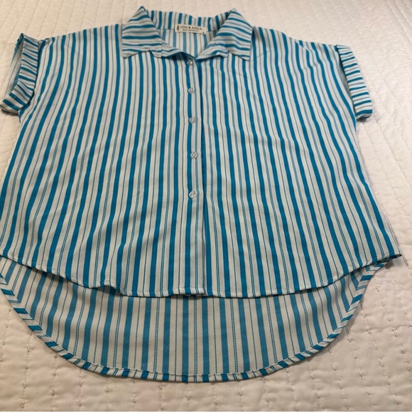Jon & Anna Casual Striped Button-Up Contemporary Blouse - Picture 7 of 10